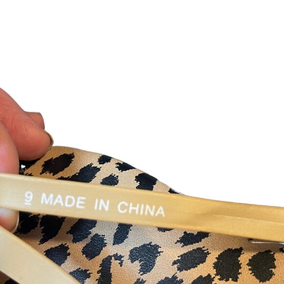 Aerie Cheetah Animal Print Flip Flop Sandals Size 9 Vacation Travel Beach Resort - Picture 7 of 7